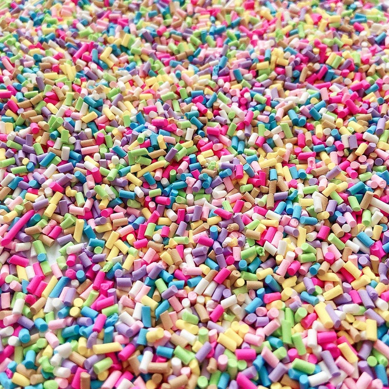 EHOPE Fake Sprinkles Faux Sprinkles Clay Sprinkles For Resin Nail Art Slices Polymer Slices Fake Candy Sugar Sprinkles for Nail Art DIY Crafts Cake Phone Case (Sugar granules-120g-4 colors) - Image 5